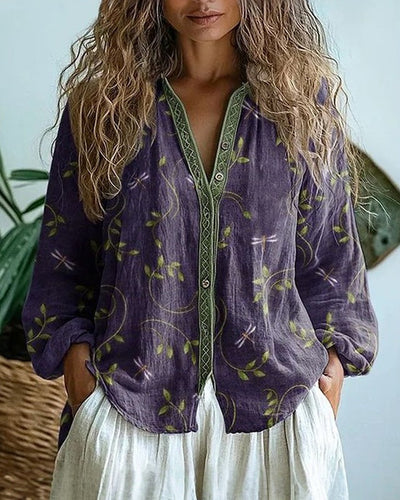Avis | Vintage Leaf Print Blouse