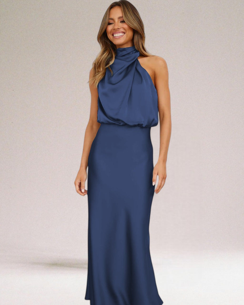 Flavia™ | Glamorous satin dress with halter
