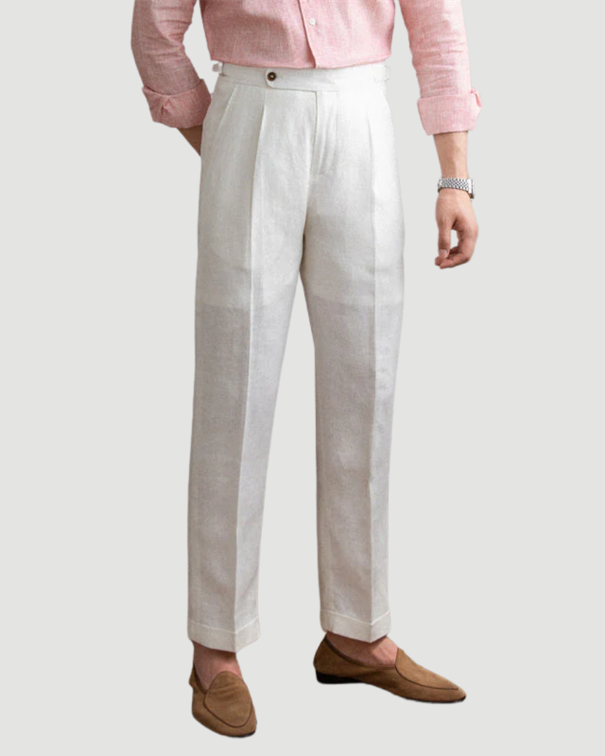 Toby | Classic Linen Trousers Sand