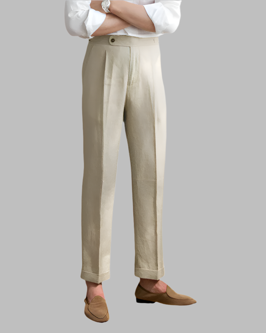 Toby | Classic Linen Trousers Sand