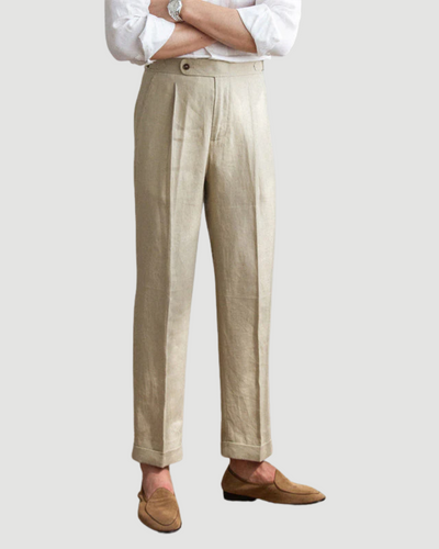 Toby | Classic Linen Trousers Sand