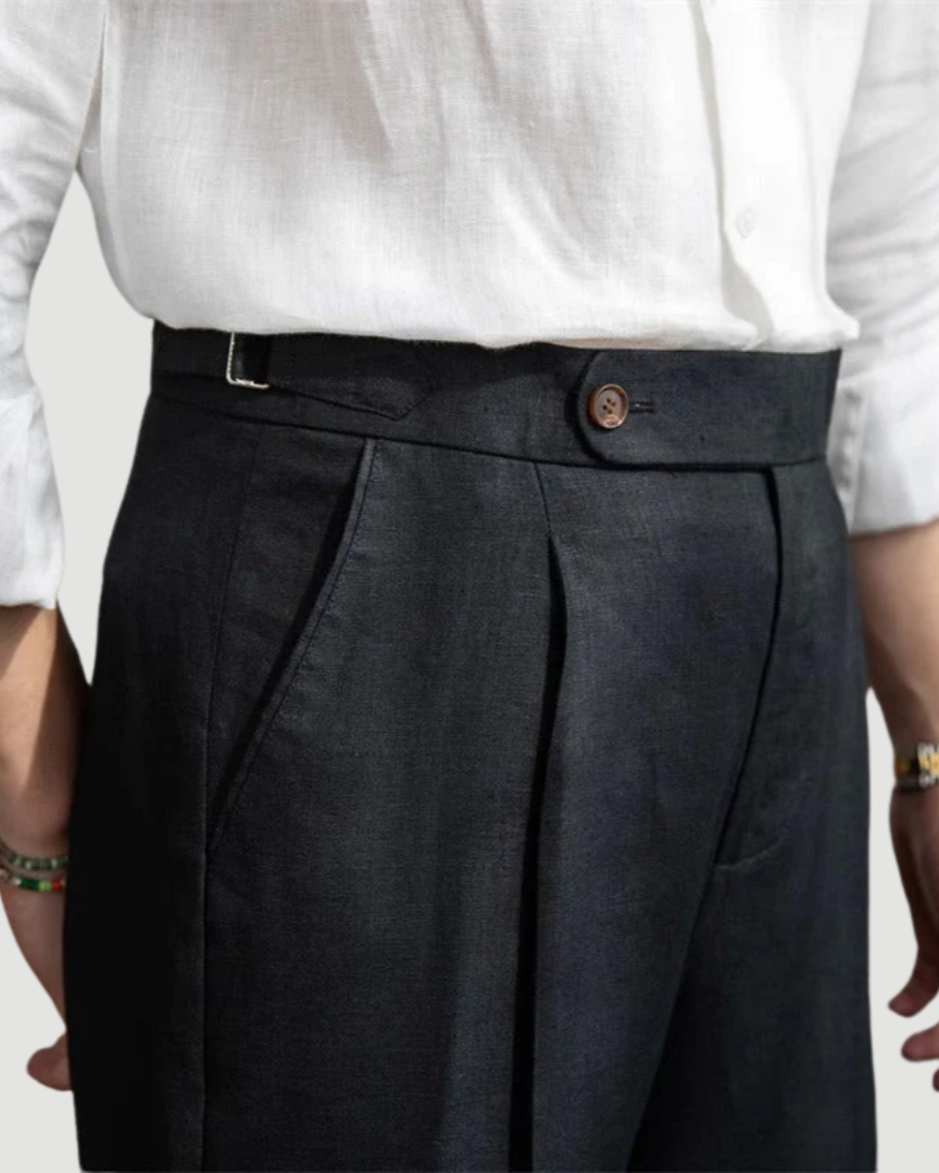 Toby | Classic Linen Trousers Sand