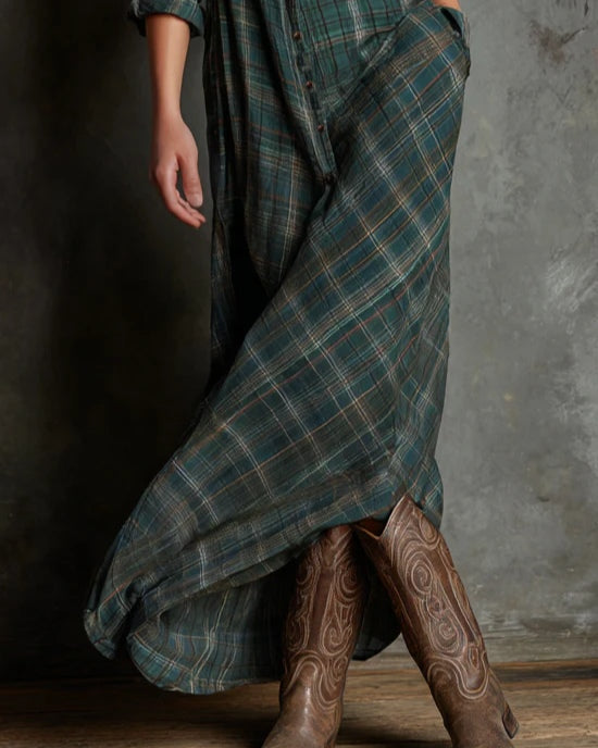 Claribelle | Green Check Long Dress